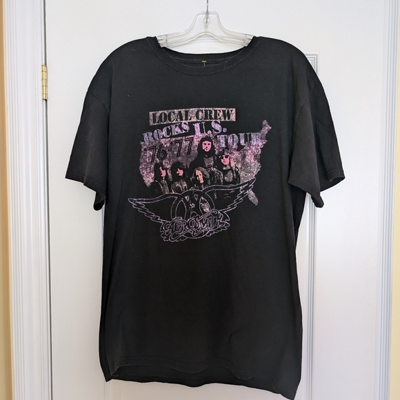 Other - Aerosmith Black Graphic T-Shirt Tour Shirt Size Large